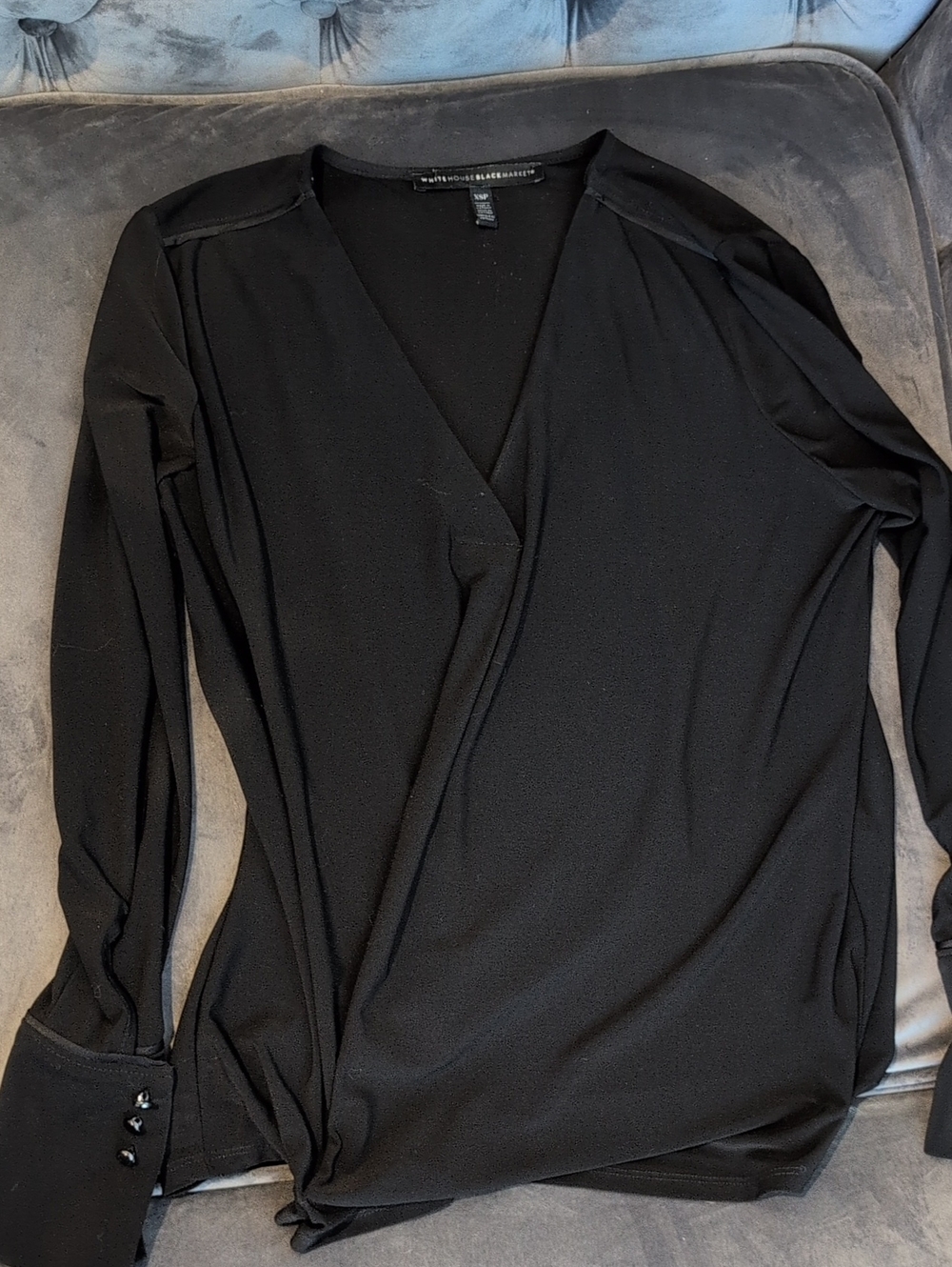 White House Black Market Black Long Sleeve Blouse